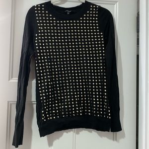 Black Sweater with Gold Embellishments